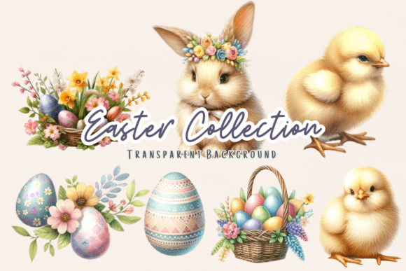 Download Floral Easter Eggs Watercolor Clipart - Floral easter eggs Collection