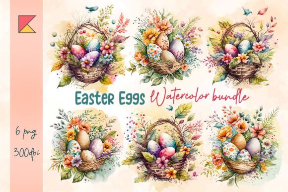 Download Floral Easter Eggs Watercolor Clipart - Premium Resources